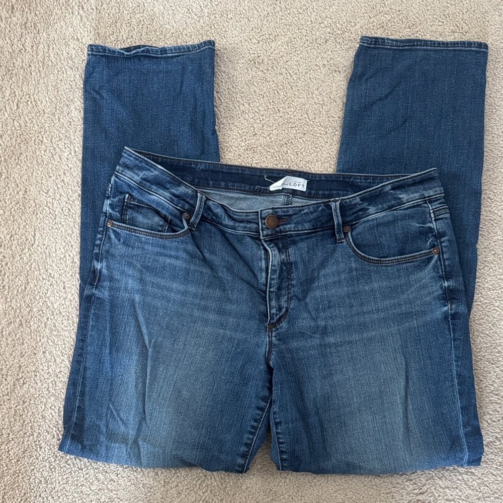 LOFT Women's Dark Blue Straight Leg Jeans